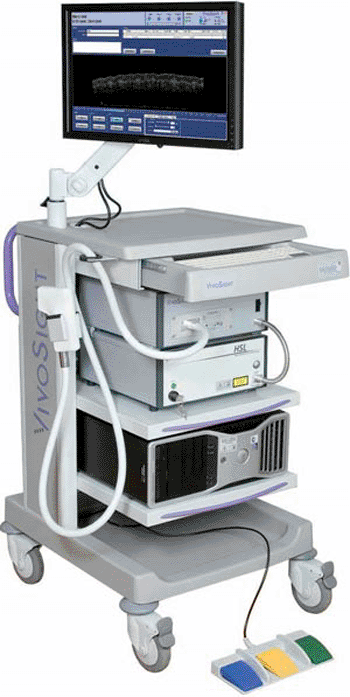 Image: The VivoSight optical coherence tomography (OCT) scanner (Photo courtesy of Michelson Diagnostics).